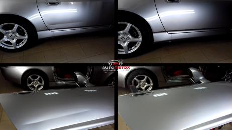 Honda S2000 przed i po usunięciu wgniecenia 